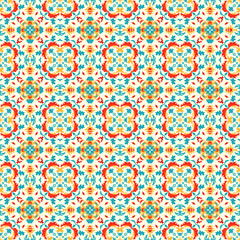 colorful abstract flower petals in retro style vintage seamless pattern