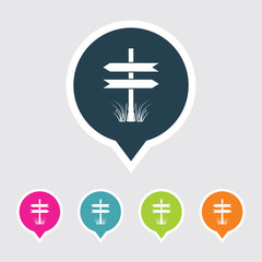 Fototapeta premium Very Useful Editable Blank Road Sign Icon on Different Colored Pointer Shape. Eps-10.