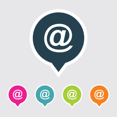 Very Useful Editable E-Mail Address Icon on Different Colored Pointer Shape. Eps-10.