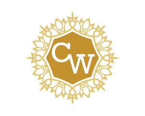 CW initial royal letter logo