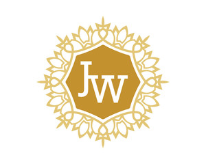 JW initial royal letter logo