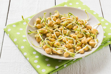 Sprouted chickpeas for cooking healthy food