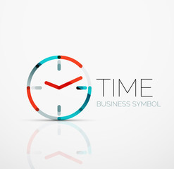Vector abstract logo idea, time concept or clock business icon. Creative logotype design template