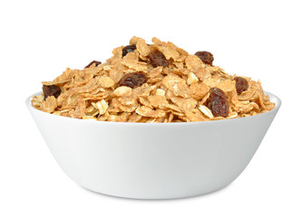 muesli in a bowl isolated