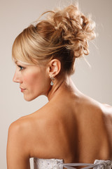 Brides hairstyle shooted from back