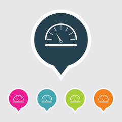 Very Useful Editable Speed Meter Icon on Different Colored Pointer Shape. Eps-10.