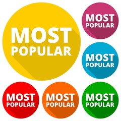 Most Popular icons set with long shadow © sljubisa