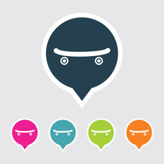 Very Useful Editable Skates Icon on Different Colored Pointer Shape. Eps-10.
