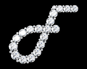 A stunning beautiful "E" set in diamonds. V. 9