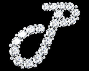 A stunning beautiful "P" set in diamonds. V. 9