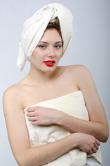 girl and towel