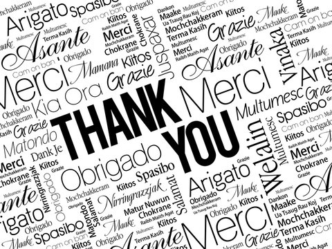 Thank You Word Cloud concept background in many languages