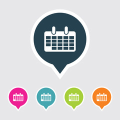 Very Useful Editable Calendar Icon on Different Colored Pointer Shape. Eps-10.