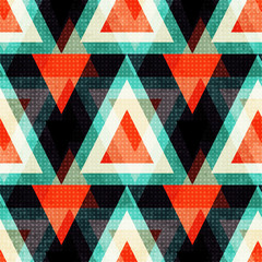 colored polygons on a dark background. Seamless geometric pattern. vector illustration