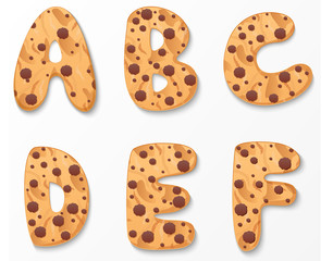 Alphabet on cookies design