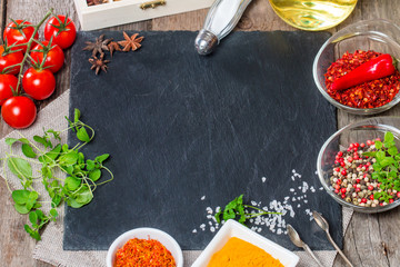 Food background with different spices