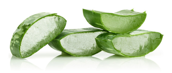 Obraz premium Fresh cut Aloe Vera slices