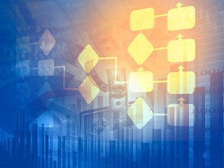 .Business networking, flow chart  background