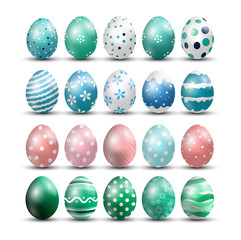 Easter eggs isolated background