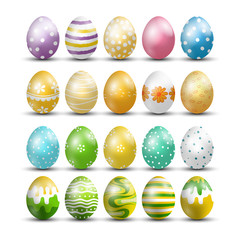 Easter eggs isolated background