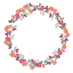 Floral wreath made of wildflowers