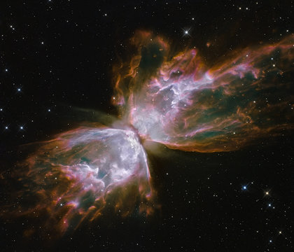 Fototapeta Butterfly Emerges from Stellar Demise in Planetary Nebula.