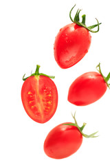 Tomato on white background