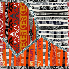 Indian tribal seamless pattern.Vector illustration