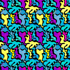 bright geometric seamless pattern grunge effect