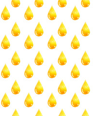 Watercolor pattern with a golden drop of oil.