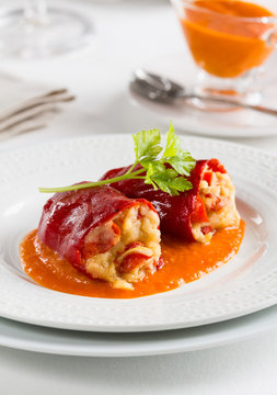 Stuffed piquillo peppers