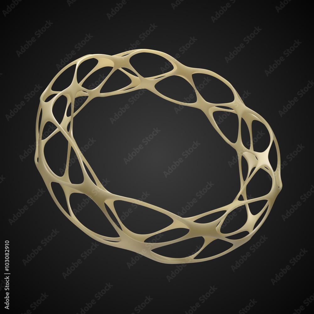 Poster abstract background with 3d geometry form with voronoi like patterns.