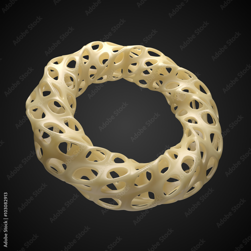 Poster abstract background with 3d geometry form with voronoi like patterns.