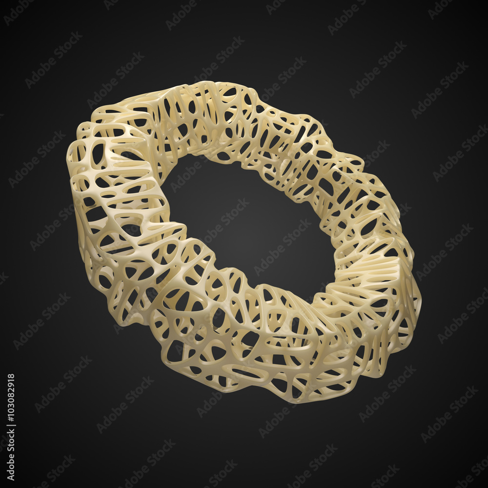 Poster abstract background with 3d geometry form with voronoi like patterns.