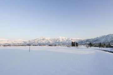 Fototapeta na wymiar Winter landscape, Niigata, Japan
