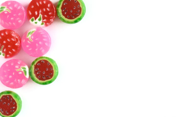 カラフルなフルーツキャンディー  白バック