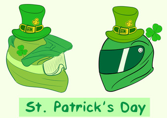 Helmets of a St. Patrick's Day
