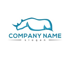 elegant blue rhino logo template