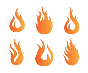 fire flame logo set