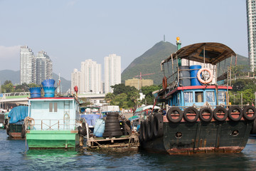 Fototapeta na wymiar Aberdeen Harbour - Hong Kong Island