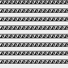 Greek minimal monochrome black and white pattern, background or ornament. Ancient style, symbols