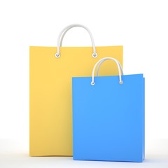 Paper Shopping Bags isolated on white background