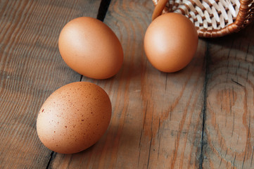 three eggs on the table