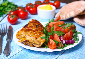 grilled chicken and tomato salad