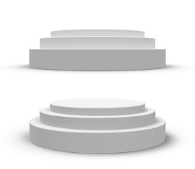 White round podium, isolated on white
