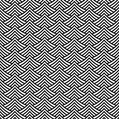 Vector seamless texture. Modern geometric background. Repeated monochrome pattern with abstract waves.