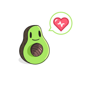 Cute Avocado vector illustration