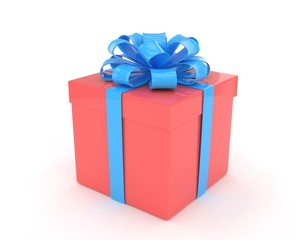 gift box with bows isolated on white
