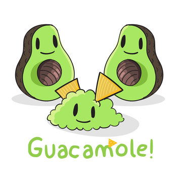 Cute Guacamole vector illustration
