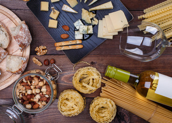 different cheese and bread